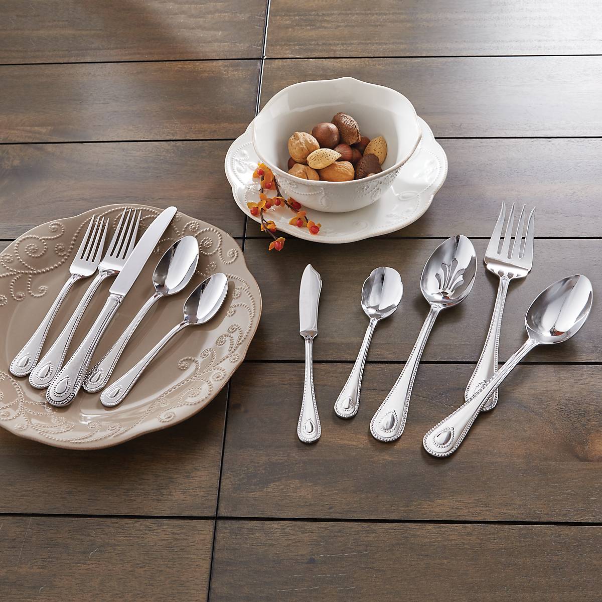 French Perle 65 Piece Flatware Set