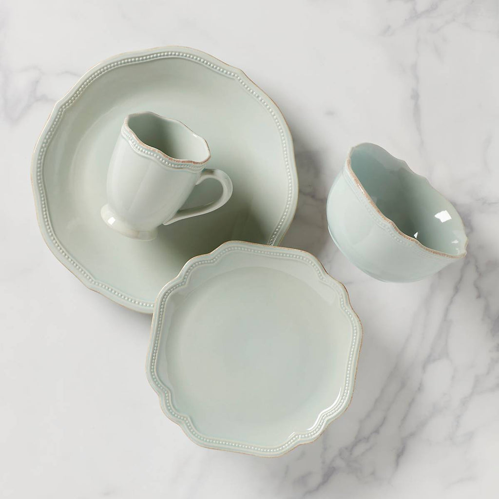 French Perle Bead Ice Blue 4-Piece Place Setting