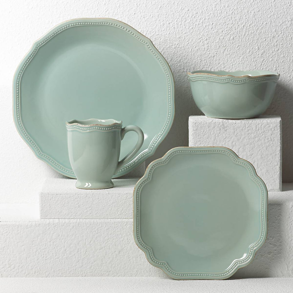 French Perle Bead Ice Blue 4-Piece Place Setting