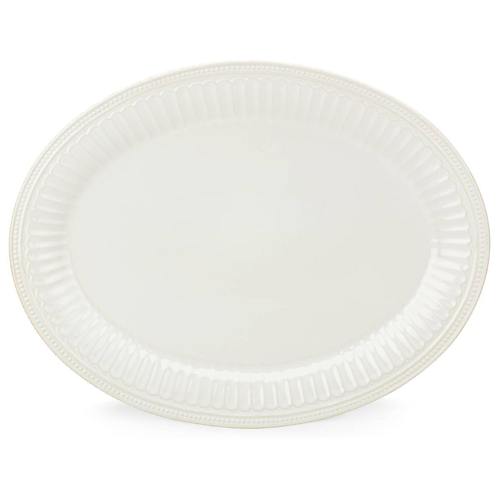 French Perle Groove White Platter