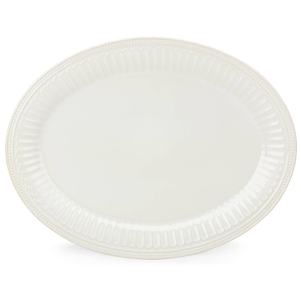 French Perle Groove White Platter