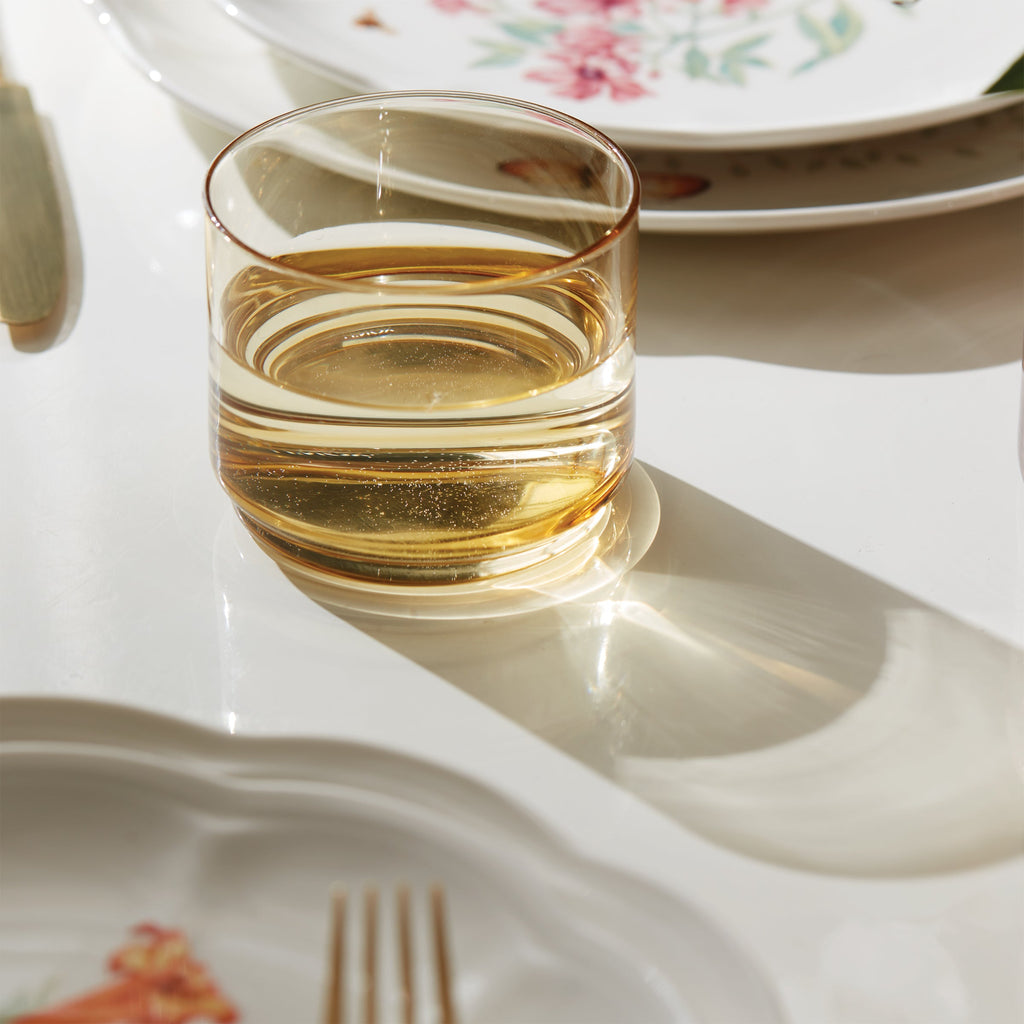 Tuscany Classics Stackable Amber Short Glasses - Set Of 4