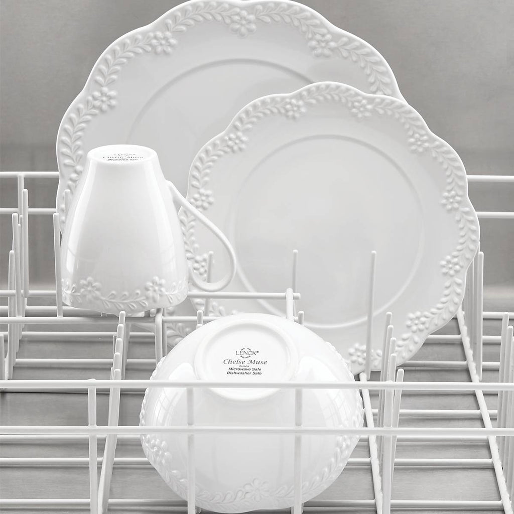 Chelse Muse Floral White 12-Piece Dinnerware Set