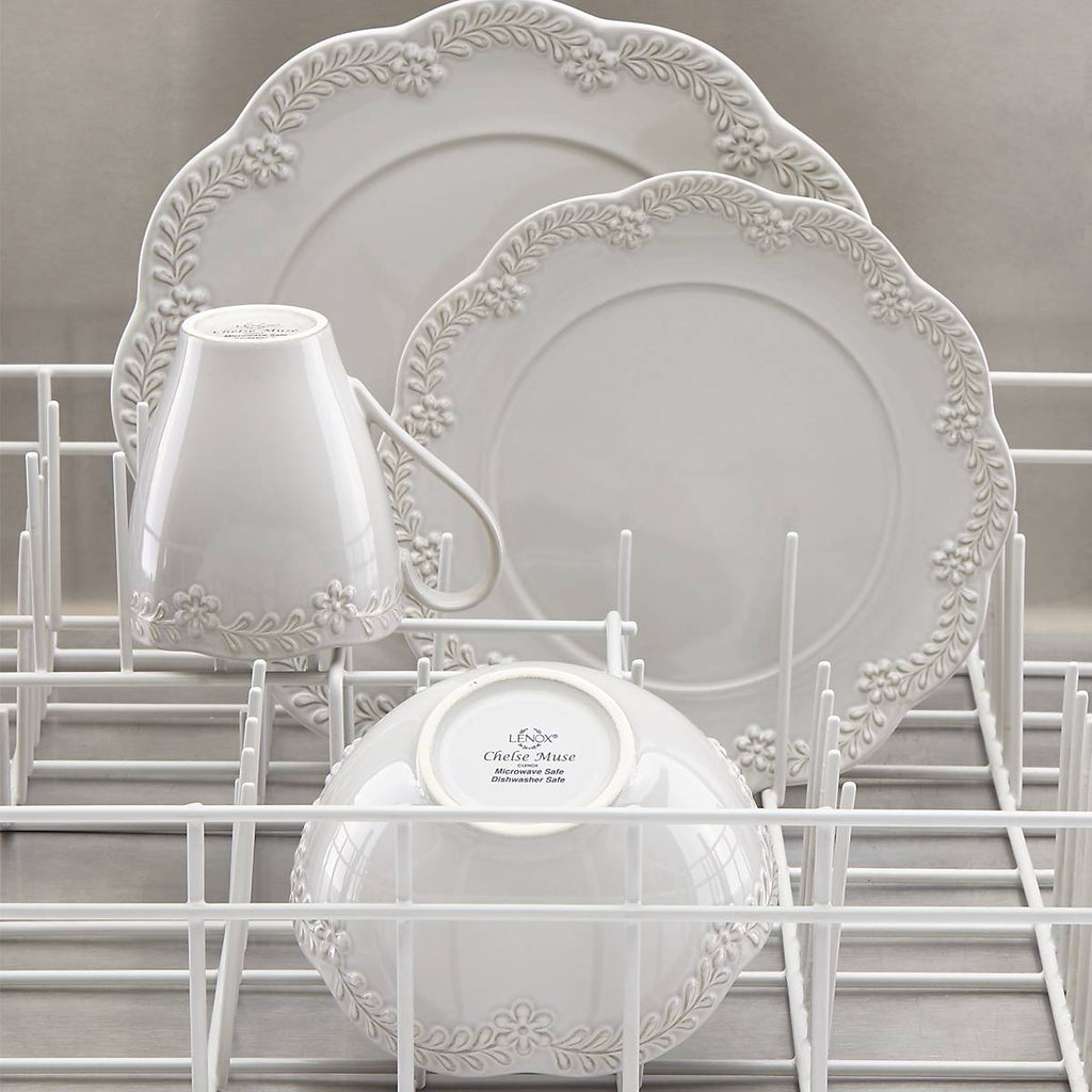 Chelse Muse Floral White 12-Piece Dinnerware Set