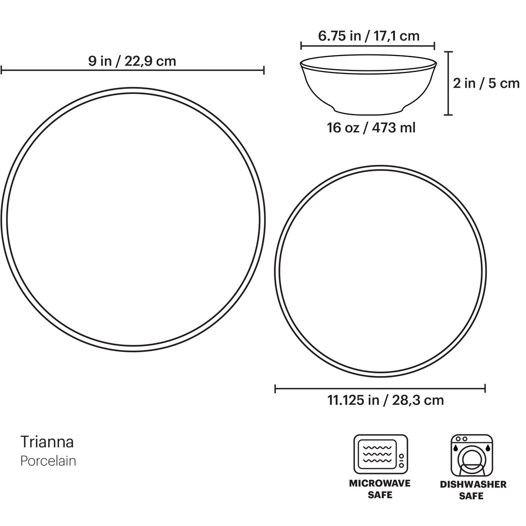 Trianna Blush 12-Piece Dinnerware Set