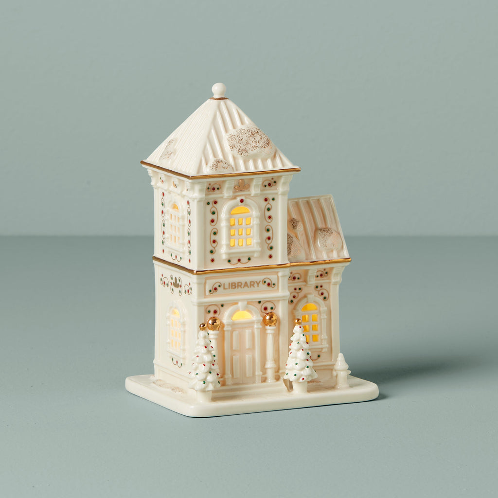 Mistletoe Park Lit Library Figurine