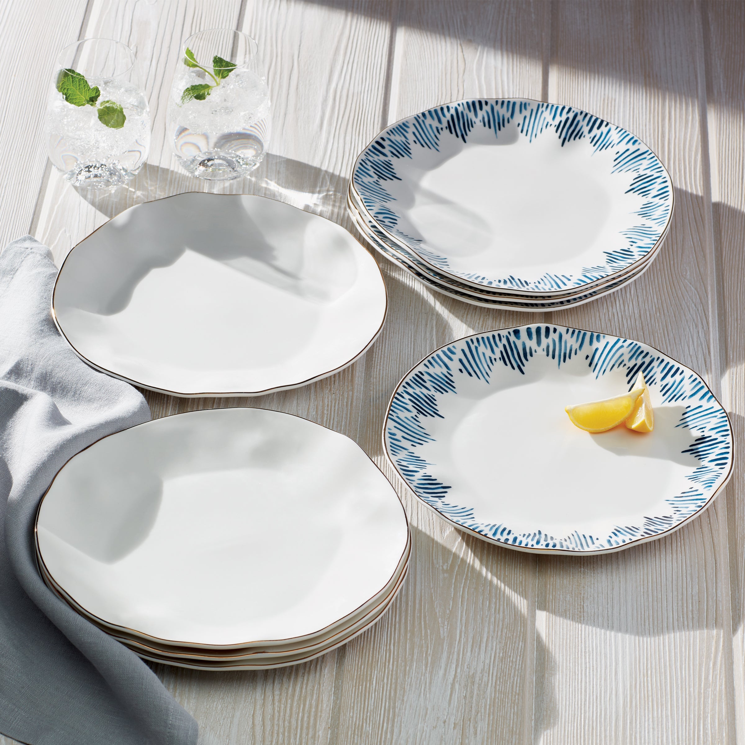 Blue Bay Ikat Dinner Plates - Set of 4