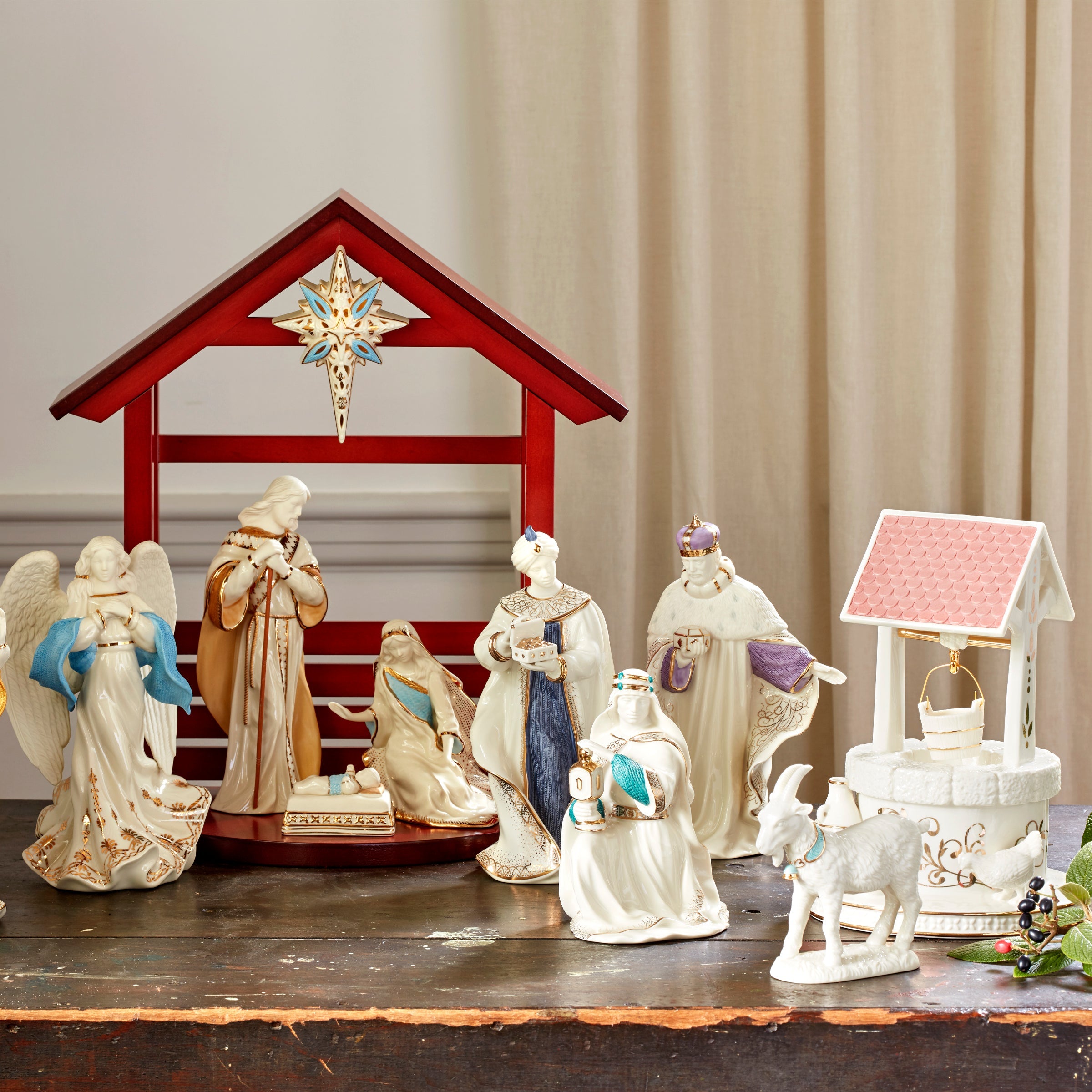 First Blessing Nativity Town Water Well Figurine