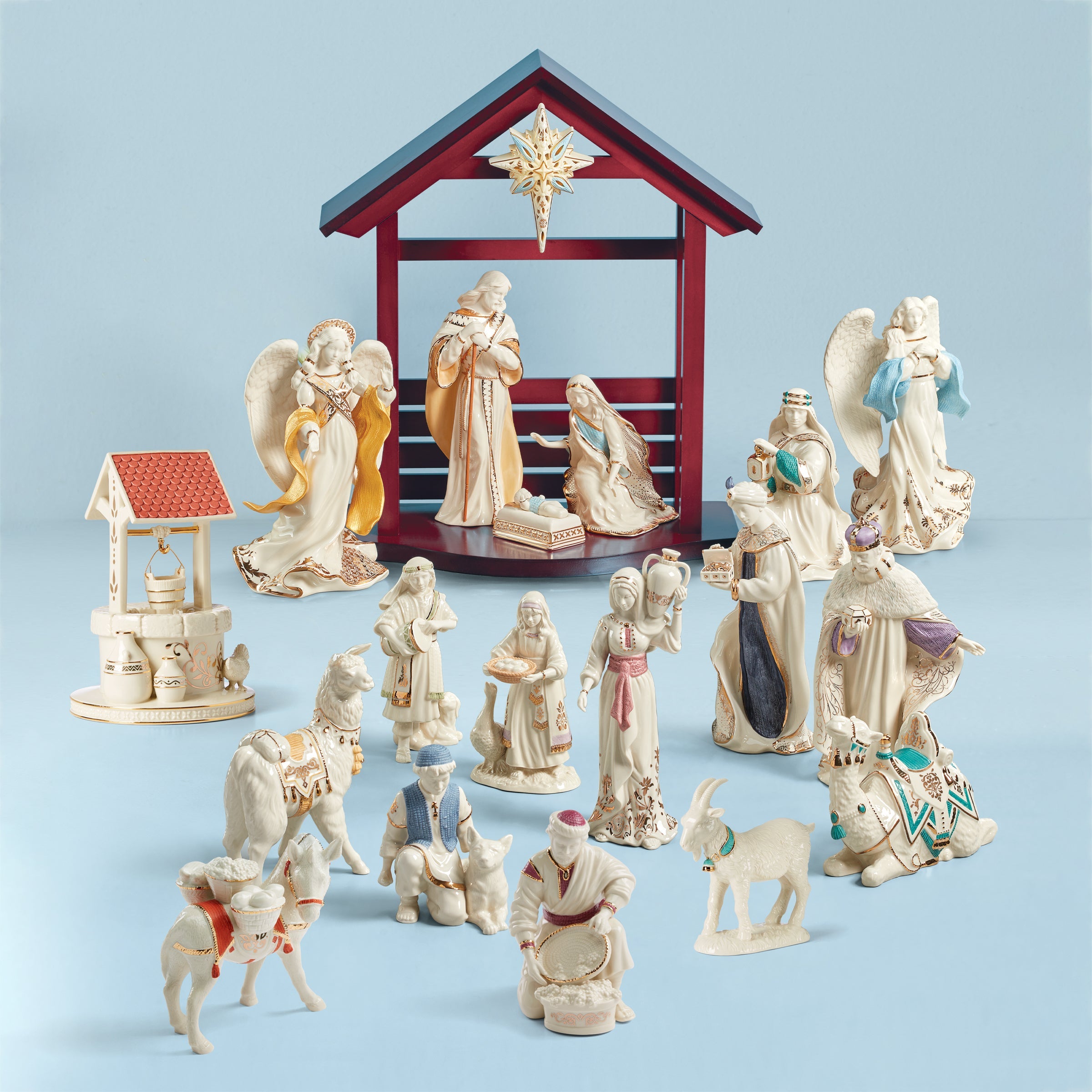 First Blessing Nativity Town Water Well Figurine