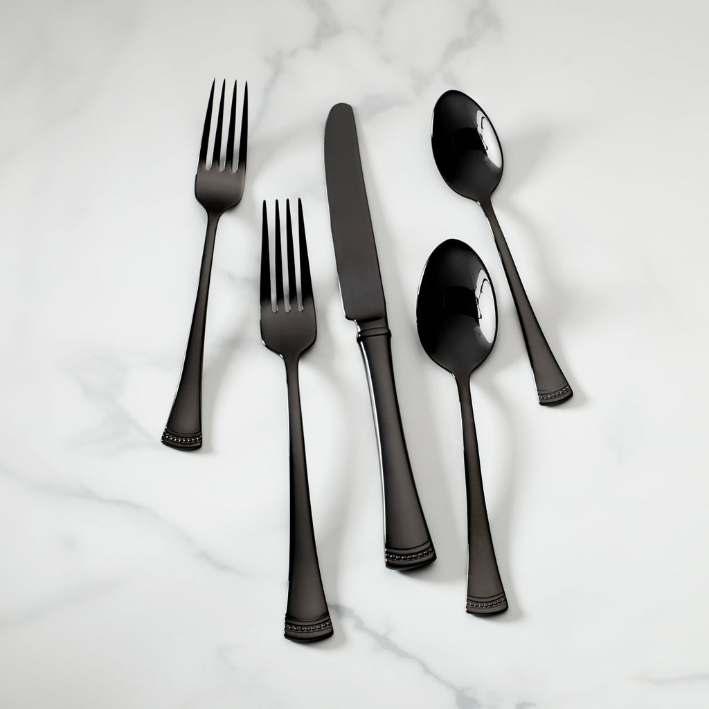 Portola Black Mirror 20 Piece Flatware Set