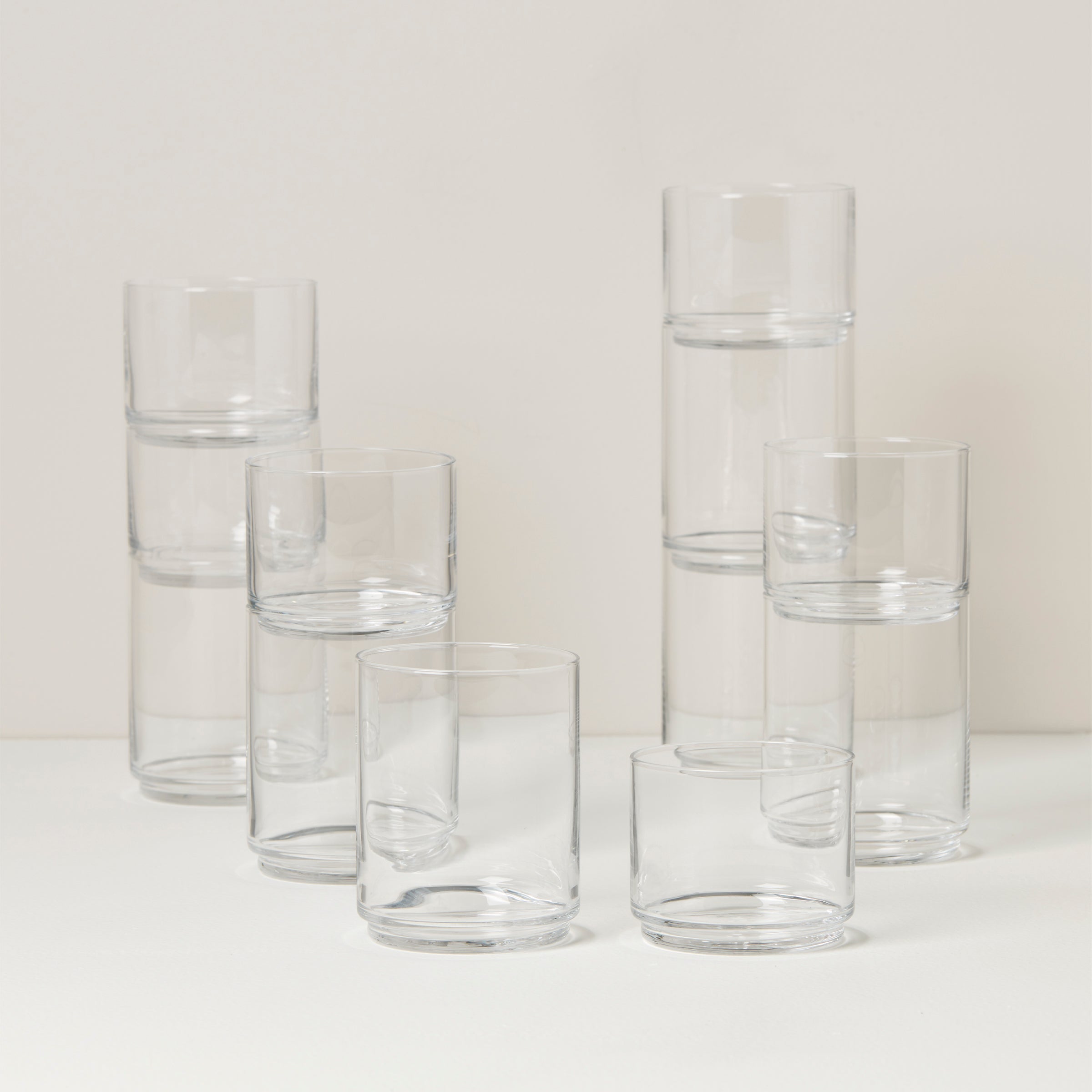 Tuscany Classics Stackable Clear Glasses - Set Of 12