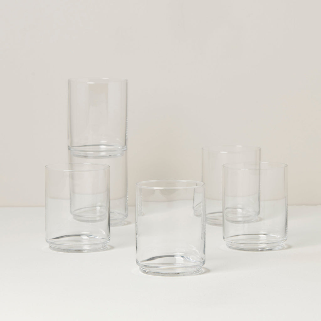 Tuscany Classics Stackable Clear Tall Glasses - Set Of 6