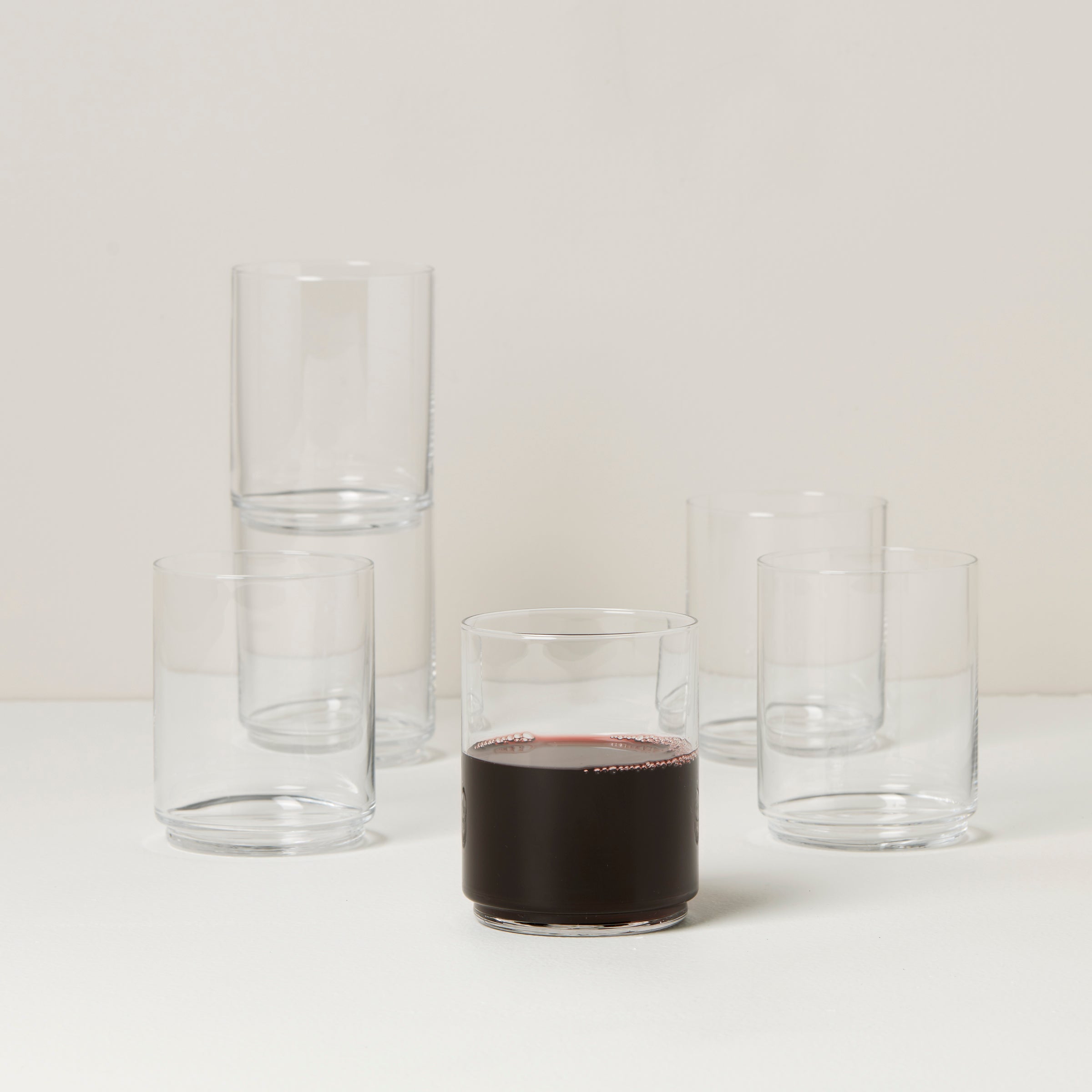 Tuscany Classics Stackable Clear Tall Glasses - Set Of 6