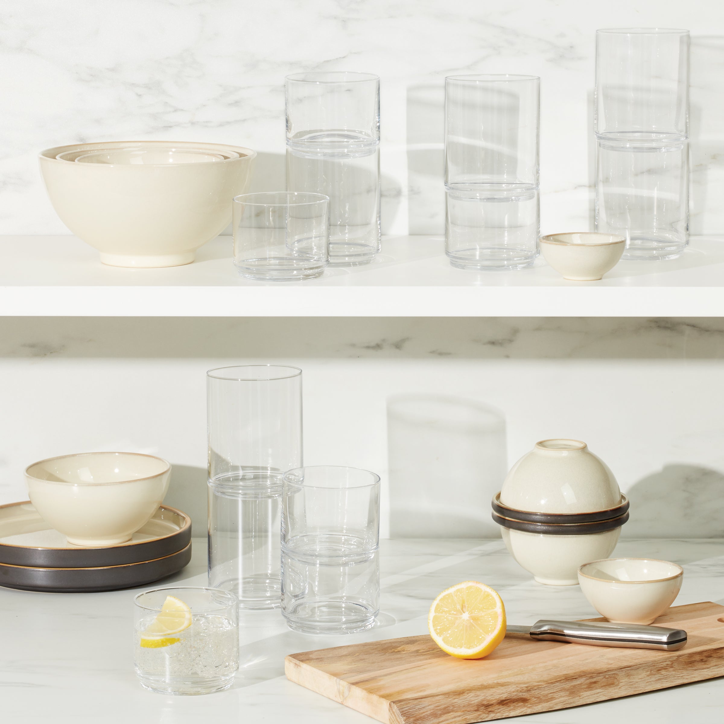 Tuscany Classics Stackable Clear Short Glasses - Set Of 6