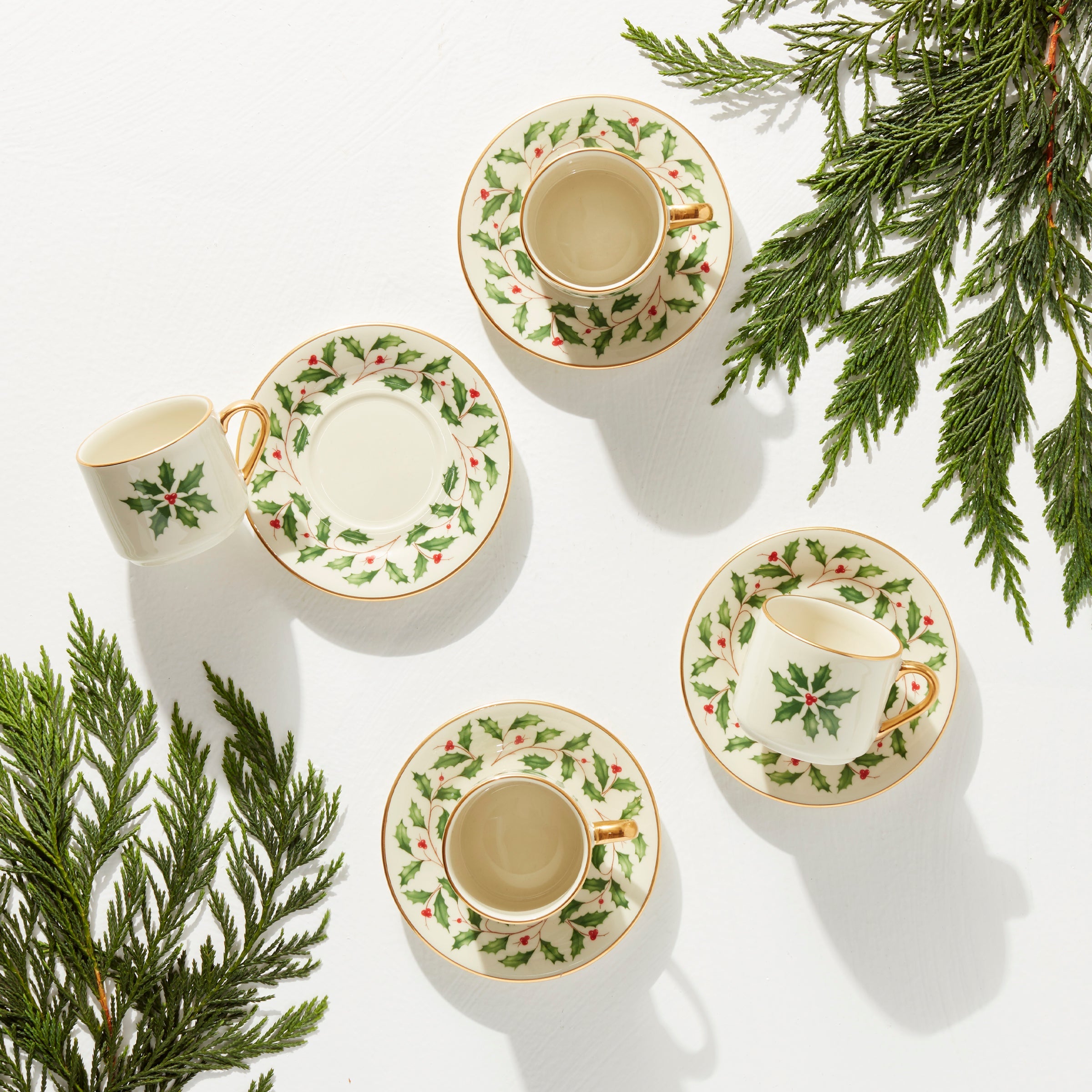 Holiday Espresso Cup & Saucer - Set of 4