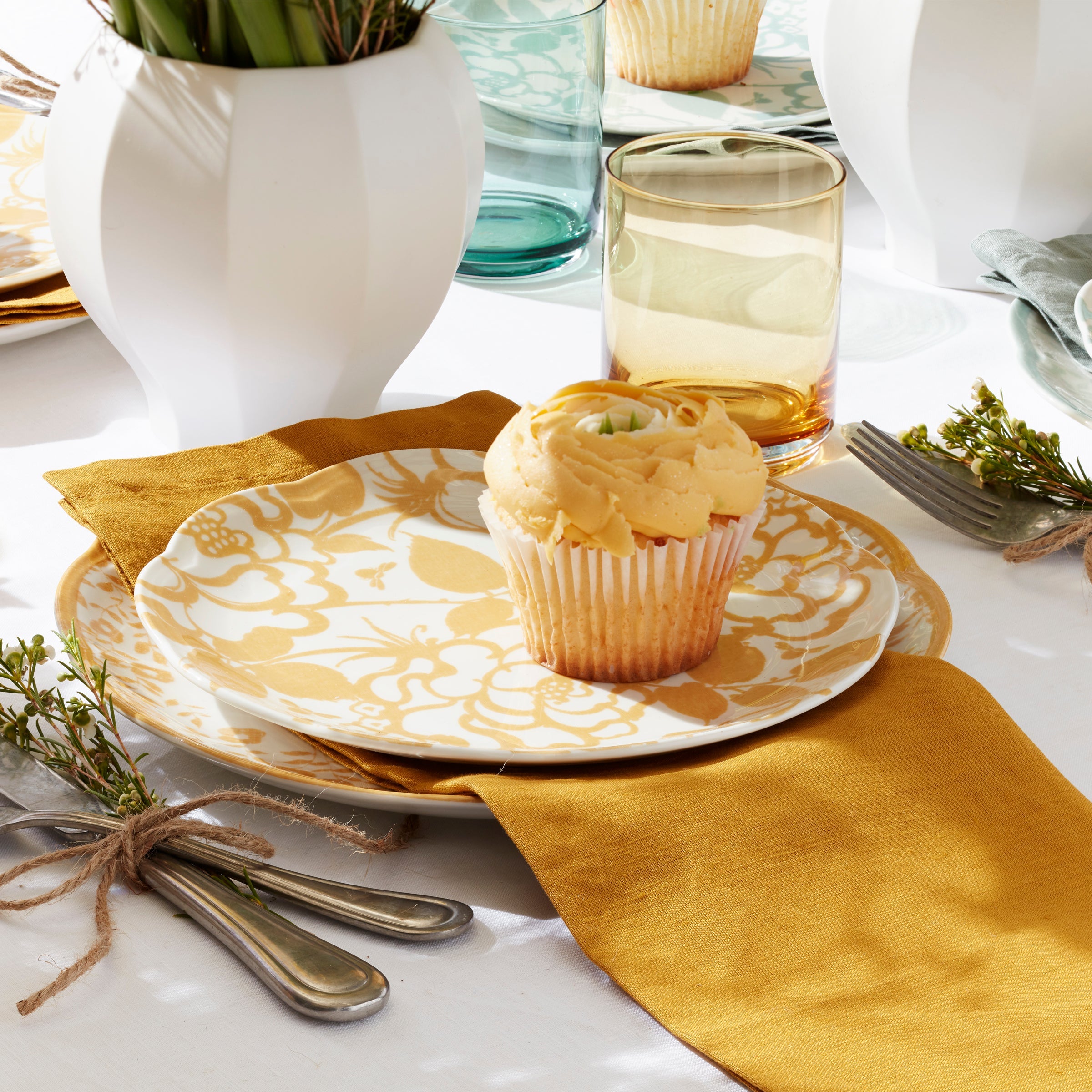 Tuscany Classics Stackable Amber Tall Glasses - Set Of 4