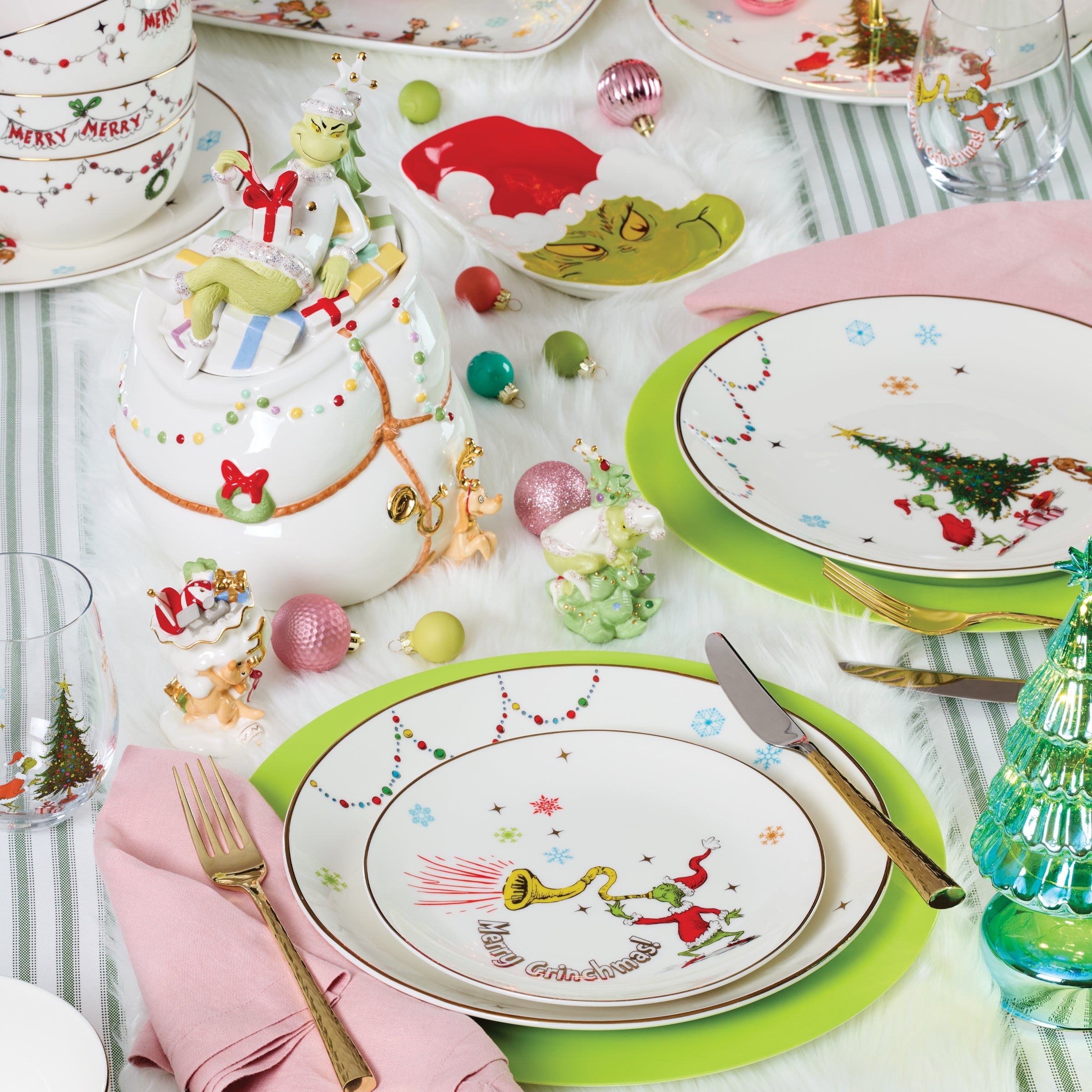 Merry Grinchmas Assorted Accent Plates - Set of 4